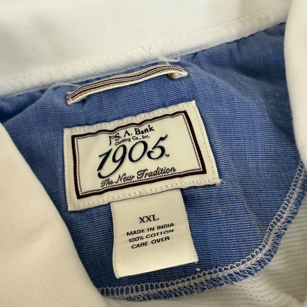 Jos. A Bank White Polo Shirt 1905 New Tradition Men's XXL Preppy Sporty Big - Picture 7 of 8